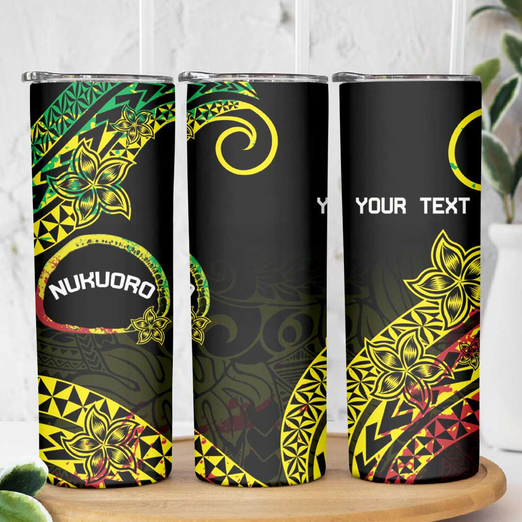 Personalised Nukuoro Atoll Skinny Tumbler Polynesian Tattoo Curves Reggae Version LT14 - Polynesian Pride