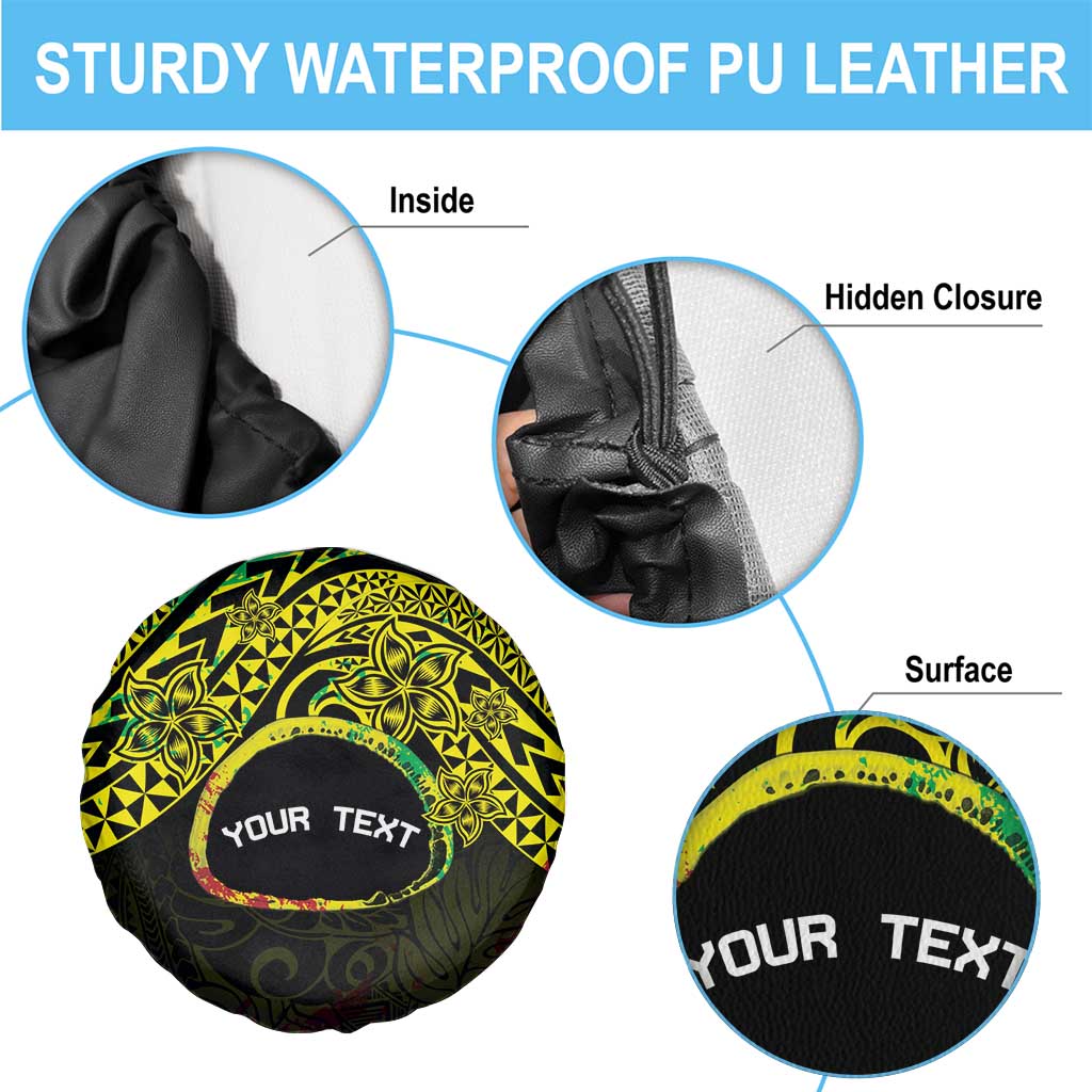 Personalised Nukuoro Atoll Spare Tire Cover Polynesian Tattoo Curves Reggae Version