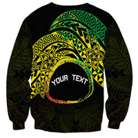 Personalised Nukuoro Atoll Sweatshirt Polynesian Tattoo Curves Reggae Version LT14 - Polynesian Pride