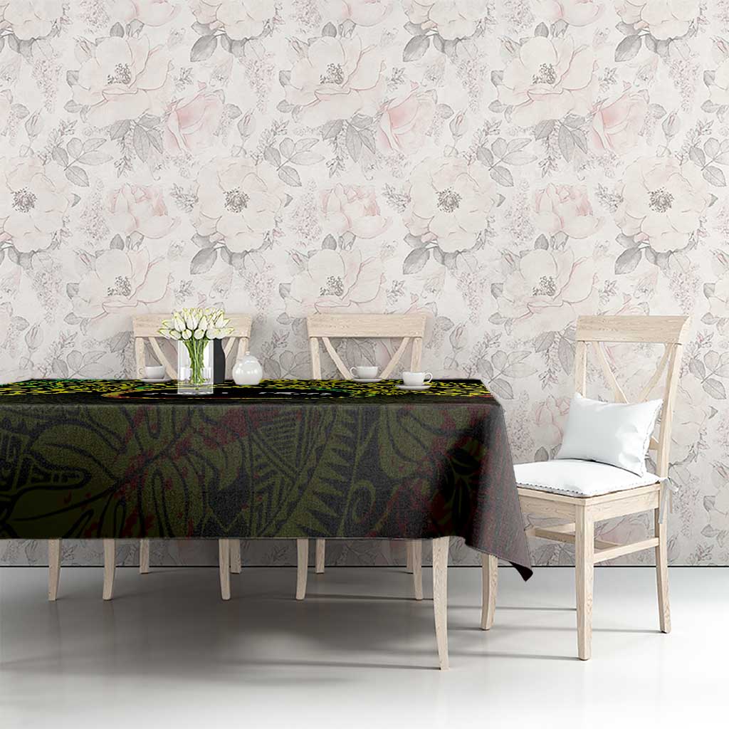 Personalised Nukuoro Atoll Tablecloth Polynesian Tattoo Curves Reggae Version