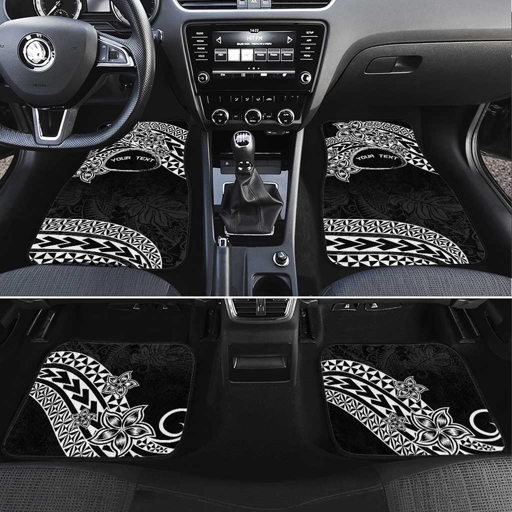 Personalised Pohnpei Nukuoro Micronesia Car Mats Polynesian Tattoo Curves Black Version LT14 Set 4pcs Black - Polynesian Pride