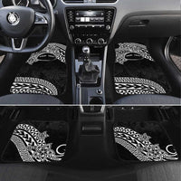 Personalised Pohnpei Nukuoro Micronesia Car Mats Polynesian Tattoo Curves Black Version LT14 Set 4pcs Black - Polynesian Pride