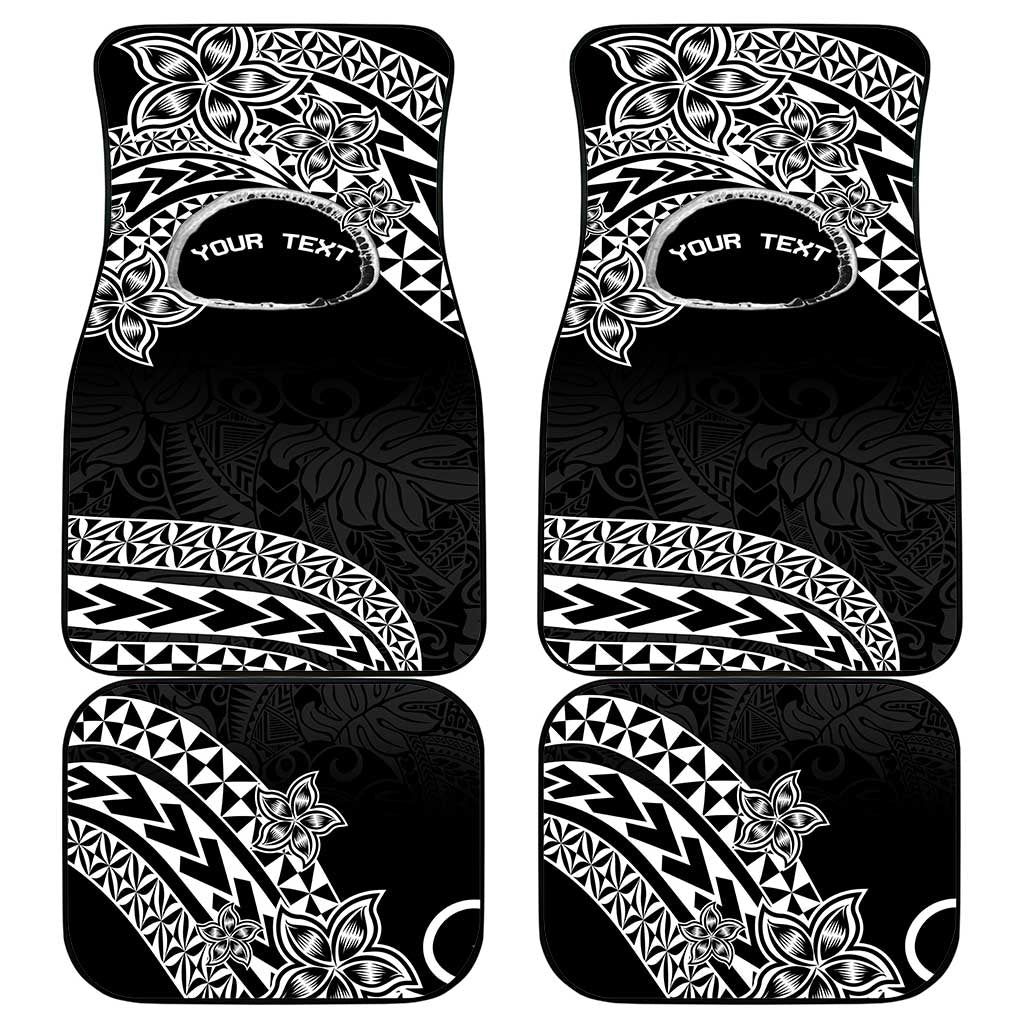 Personalised Pohnpei Nukuoro Micronesia Car Mats Polynesian Tattoo Curves Black Version LT14 - Polynesian Pride