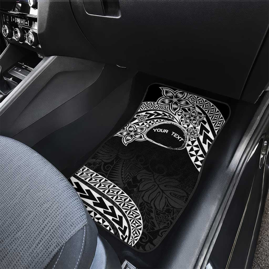 Personalised Pohnpei Nukuoro Micronesia Car Mats Polynesian Tattoo Curves Black Version LT14 - Polynesian Pride