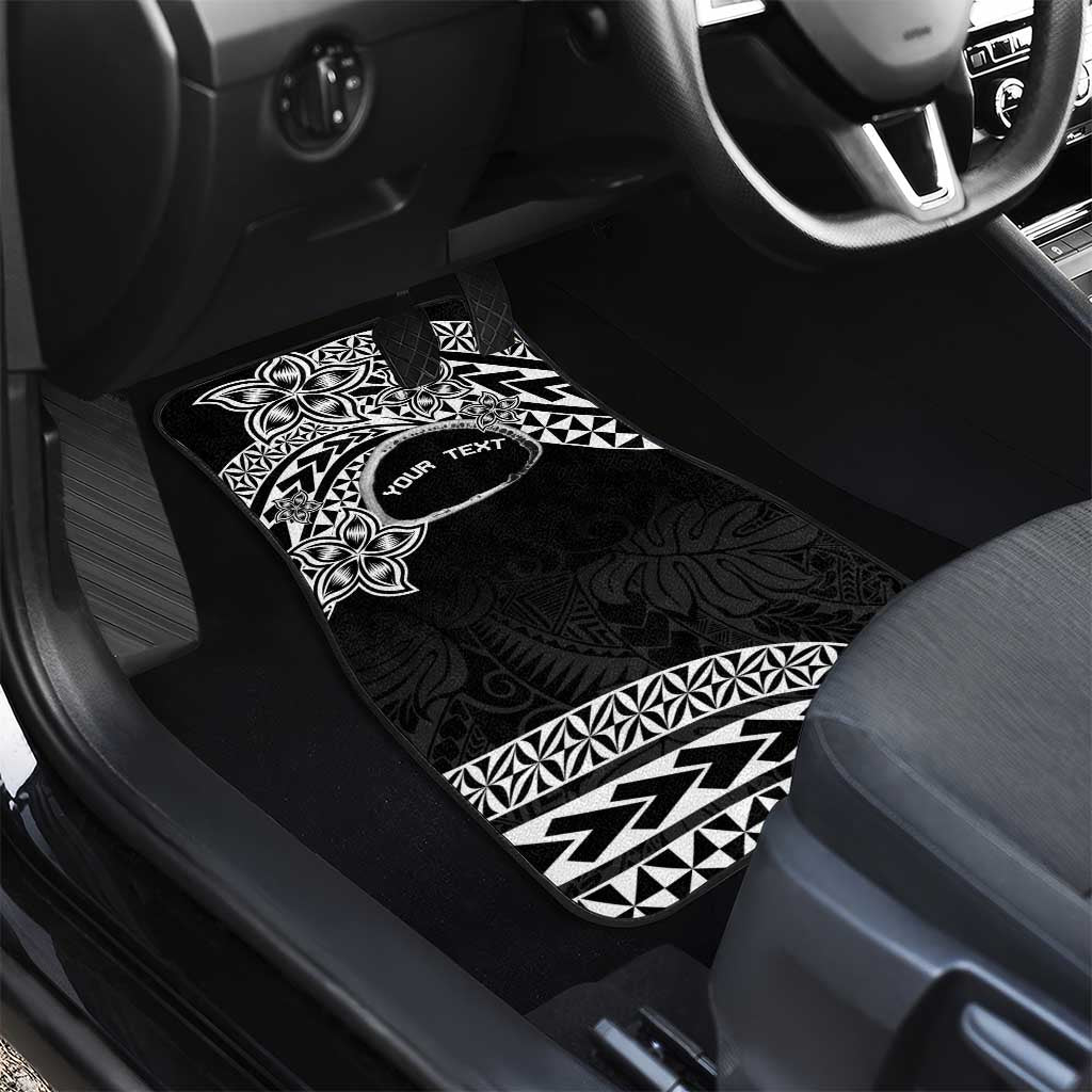 Personalised Pohnpei Nukuoro Micronesia Car Mats Polynesian Tattoo Curves Black Version LT14 - Polynesian Pride