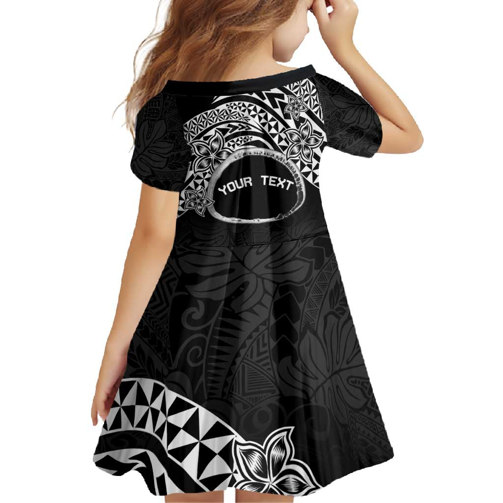 Personalised Pohnpei Nukuoro Micronesia Family Matching Long Sleeve Bodycon Dress and Hawaiian Shirt Polynesian Tattoo Curves Black Version LT14 - Polynesian Pride