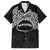Personalised Pohnpei Nukuoro Micronesia Family Matching Off The Shoulder Long Sleeve Dress and Hawaiian Shirt Polynesian Tattoo Curves Black Version