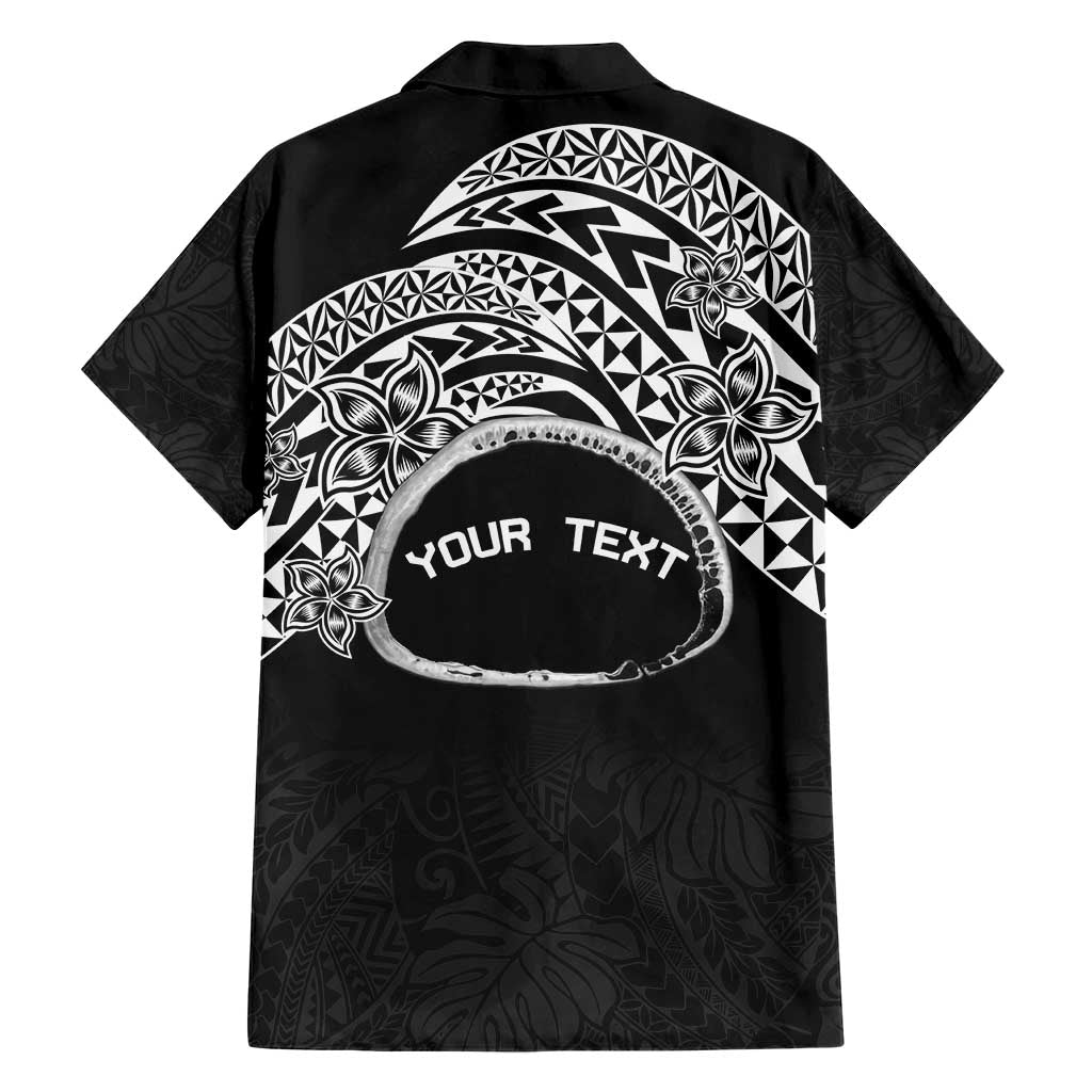 Personalised Pohnpei Nukuoro Micronesia Family Matching Short Sleeve Bodycon Dress and Hawaiian Shirt Polynesian Tattoo Curves Black Version LT14 - Polynesian Pride