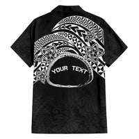 Personalised Pohnpei Nukuoro Micronesia Family Matching Tank Maxi Dress and Hawaiian Shirt Polynesian Tattoo Curves Black Version