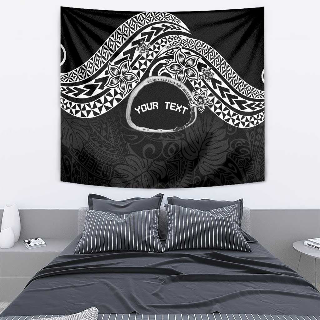 Personalised Pohnpei Nukuoro Micronesia Tapestry Polynesian Tattoo Curves Black Version LT14 - Polynesian Pride