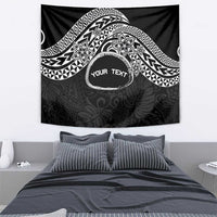 Personalised Pohnpei Nukuoro Micronesia Tapestry Polynesian Tattoo Curves Black Version LT14 - Polynesian Pride