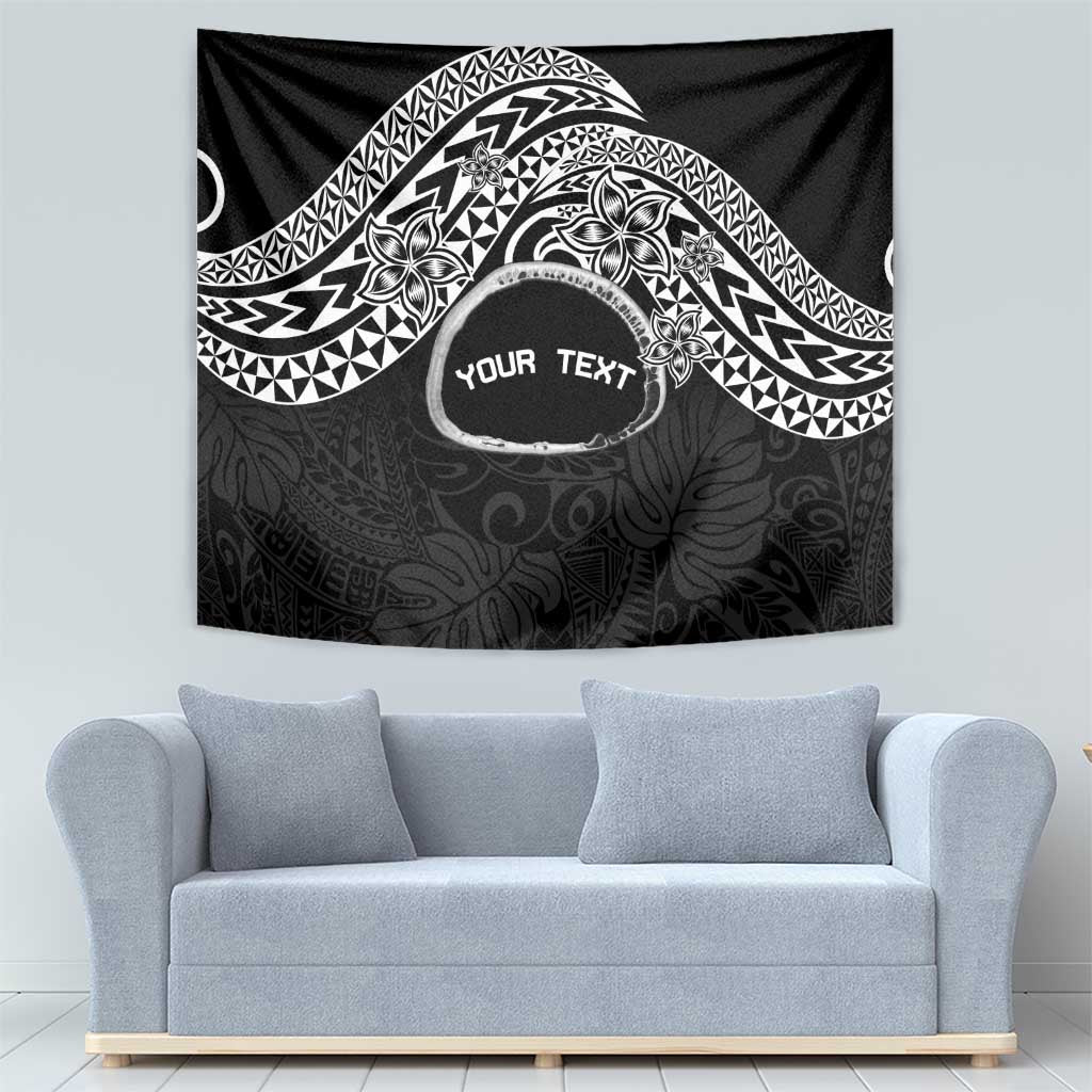 Personalised Pohnpei Nukuoro Micronesia Tapestry Polynesian Tattoo Curves Black Version LT14 - Polynesian Pride