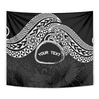 Personalised Pohnpei Nukuoro Micronesia Tapestry Polynesian Tattoo Curves Black Version LT14 - Polynesian Pride