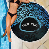 Personalised Pohnpei Nukuoro Micronesia Beach Blanket Polynesian Tattoo Curves Blue Version LT14 - Polynesian Pride