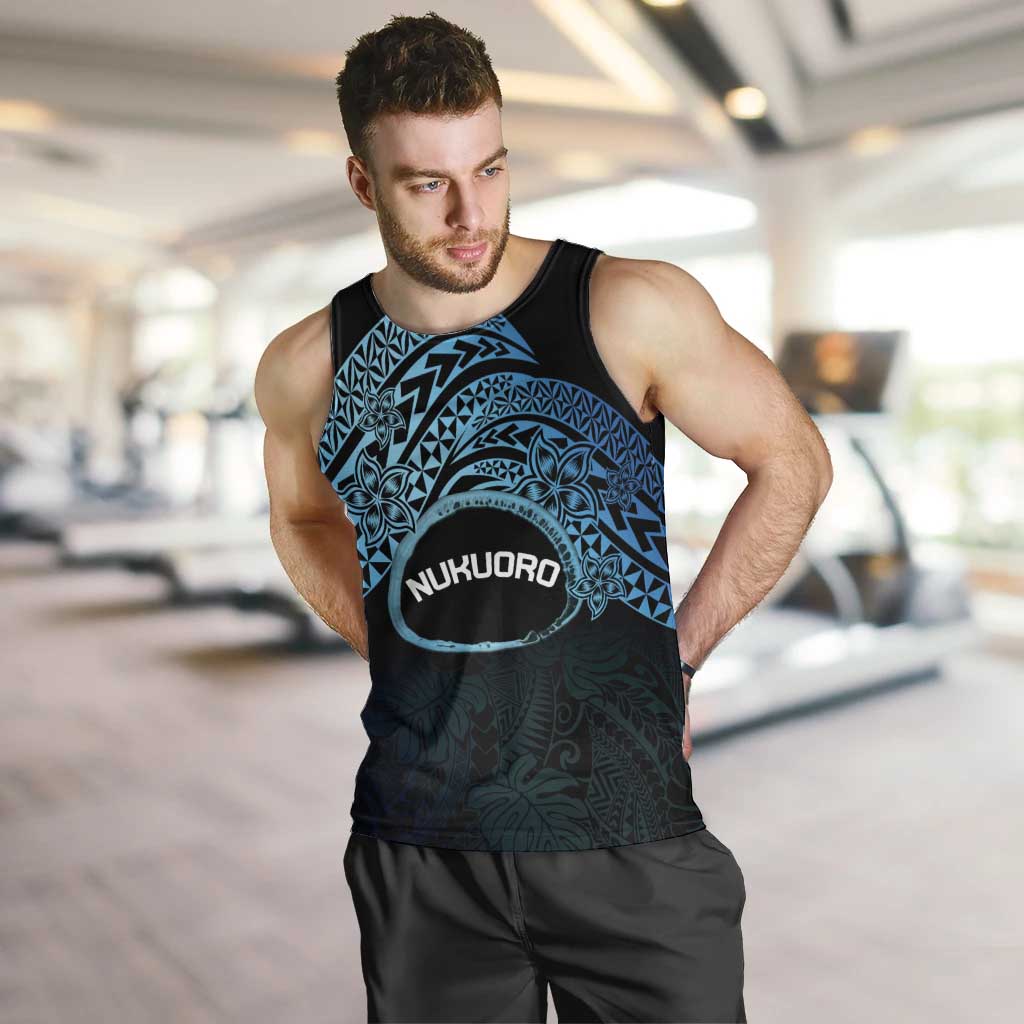 Personalised Pohnpei Nukuoro Micronesia Men Tank Top Polynesian Tattoo Curves Blue Version LT14 Blue - Polynesian Pride