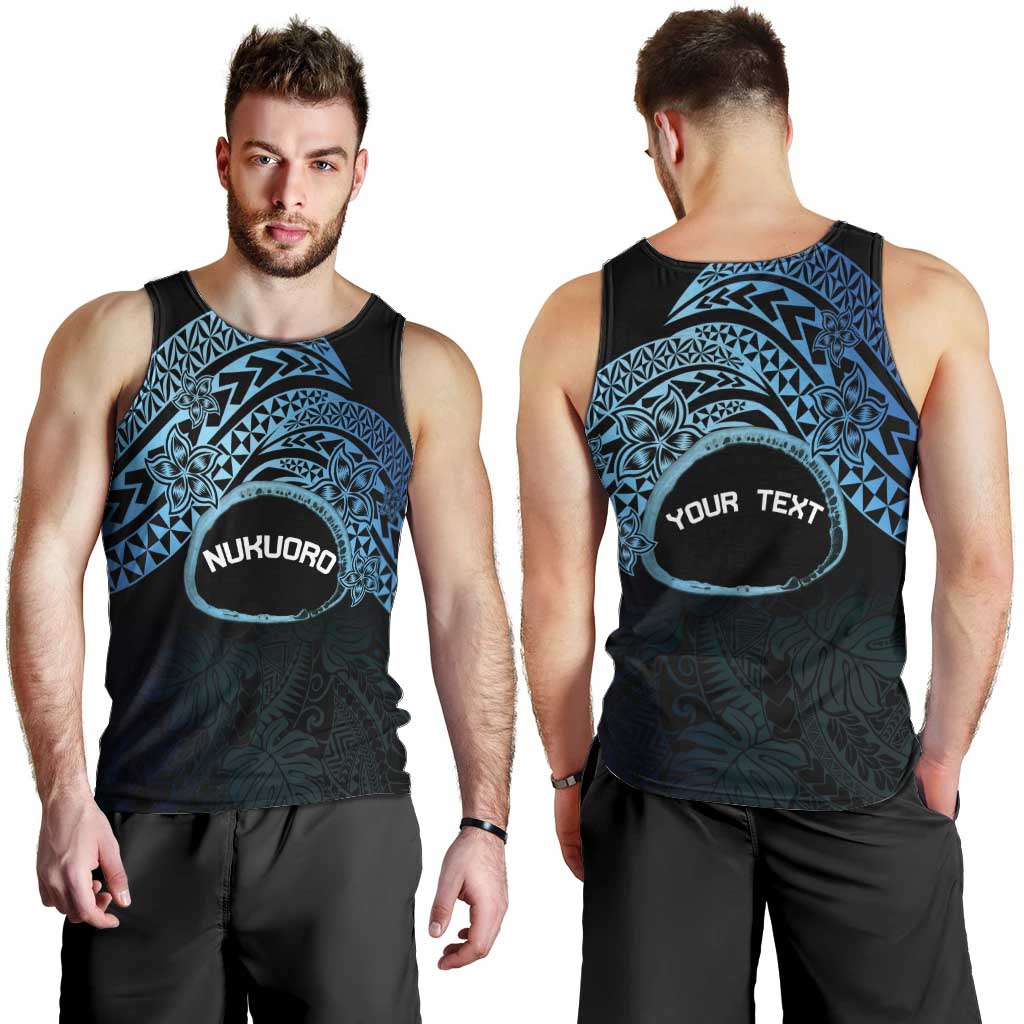 Personalised Pohnpei Nukuoro Micronesia Men Tank Top Polynesian Tattoo Curves Blue Version LT14 - Polynesian Pride