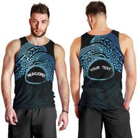 Personalised Pohnpei Nukuoro Micronesia Men Tank Top Polynesian Tattoo Curves Blue Version LT14 - Polynesian Pride
