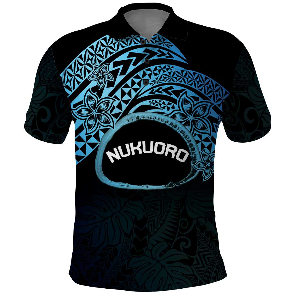 Personalised Pohnpei Nukuoro Micronesia Polo Shirt Polynesian Tattoo Curves Blue Version LT14 Blue - Polynesian Pride