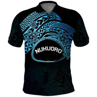 Personalised Pohnpei Nukuoro Micronesia Polo Shirt Polynesian Tattoo Curves Blue Version LT14 Blue - Polynesian Pride