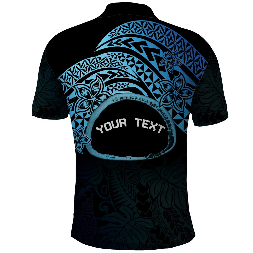 Personalised Pohnpei Nukuoro Micronesia Polo Shirt Polynesian Tattoo Curves Blue Version LT14 - Polynesian Pride