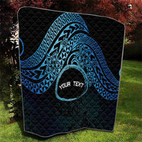 Personalised Pohnpei Nukuoro Micronesia Quilt Polynesian Tattoo Curves Blue Version LT14 - Polynesian Pride