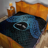 Personalised Pohnpei Nukuoro Micronesia Quilt Polynesian Tattoo Curves Blue Version LT14 - Polynesian Pride