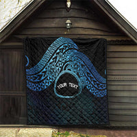Personalised Pohnpei Nukuoro Micronesia Quilt Polynesian Tattoo Curves Blue Version LT14 - Polynesian Pride