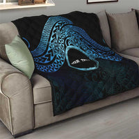 Personalised Pohnpei Nukuoro Micronesia Quilt Polynesian Tattoo Curves Blue Version LT14 - Polynesian Pride