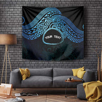 Personalised Pohnpei Nukuoro Micronesia Tapestry Polynesian Tattoo Curves Blue Version LT14 - Polynesian Pride