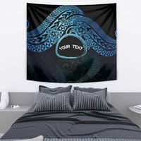 Personalised Pohnpei Nukuoro Micronesia Tapestry Polynesian Tattoo Curves Blue Version LT14 - Polynesian Pride