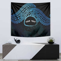 Personalised Pohnpei Nukuoro Micronesia Tapestry Polynesian Tattoo Curves Blue Version LT14 - Polynesian Pride