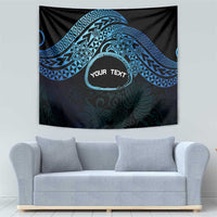 Personalised Pohnpei Nukuoro Micronesia Tapestry Polynesian Tattoo Curves Blue Version LT14 - Polynesian Pride