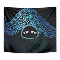 Personalised Pohnpei Nukuoro Micronesia Tapestry Polynesian Tattoo Curves Blue Version LT14 - Polynesian Pride