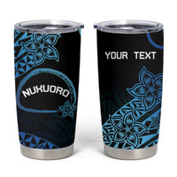Personalised Pohnpei Nukuoro Micronesia Tumbler Cup Polynesian Tattoo Curves Blue Version LT14 Blue - Polynesian Pride