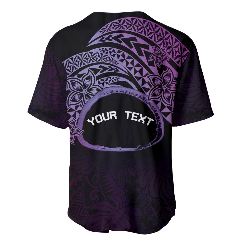 Personalised Pohnpei Nukuoro Micronesia Baseball Jersey Polynesian Tattoo Curves Purple Version