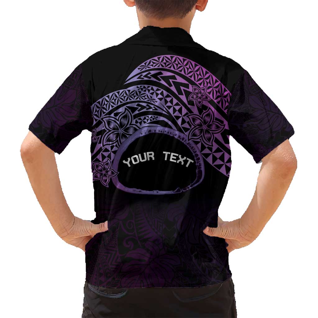 Personalised Pohnpei Nukuoro Micronesia Family Matching Summer Maxi Dress and Hawaiian Shirt Polynesian Tattoo Curves Purple Version LT14 - Polynesian Pride