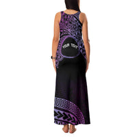 Personalised Pohnpei Nukuoro Micronesia Family Matching Tank Maxi Dress and Hawaiian Shirt Polynesian Tattoo Curves Purple Version LT14 - Polynesian Pride