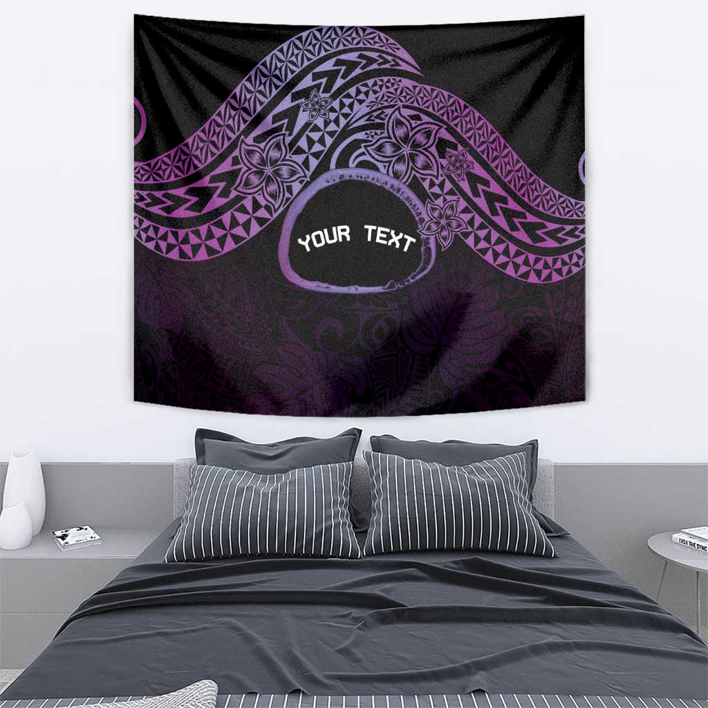 Personalised Pohnpei Nukuoro Micronesia Tapestry Polynesian Tattoo Curves Purple Version LT14 - Polynesian Pride