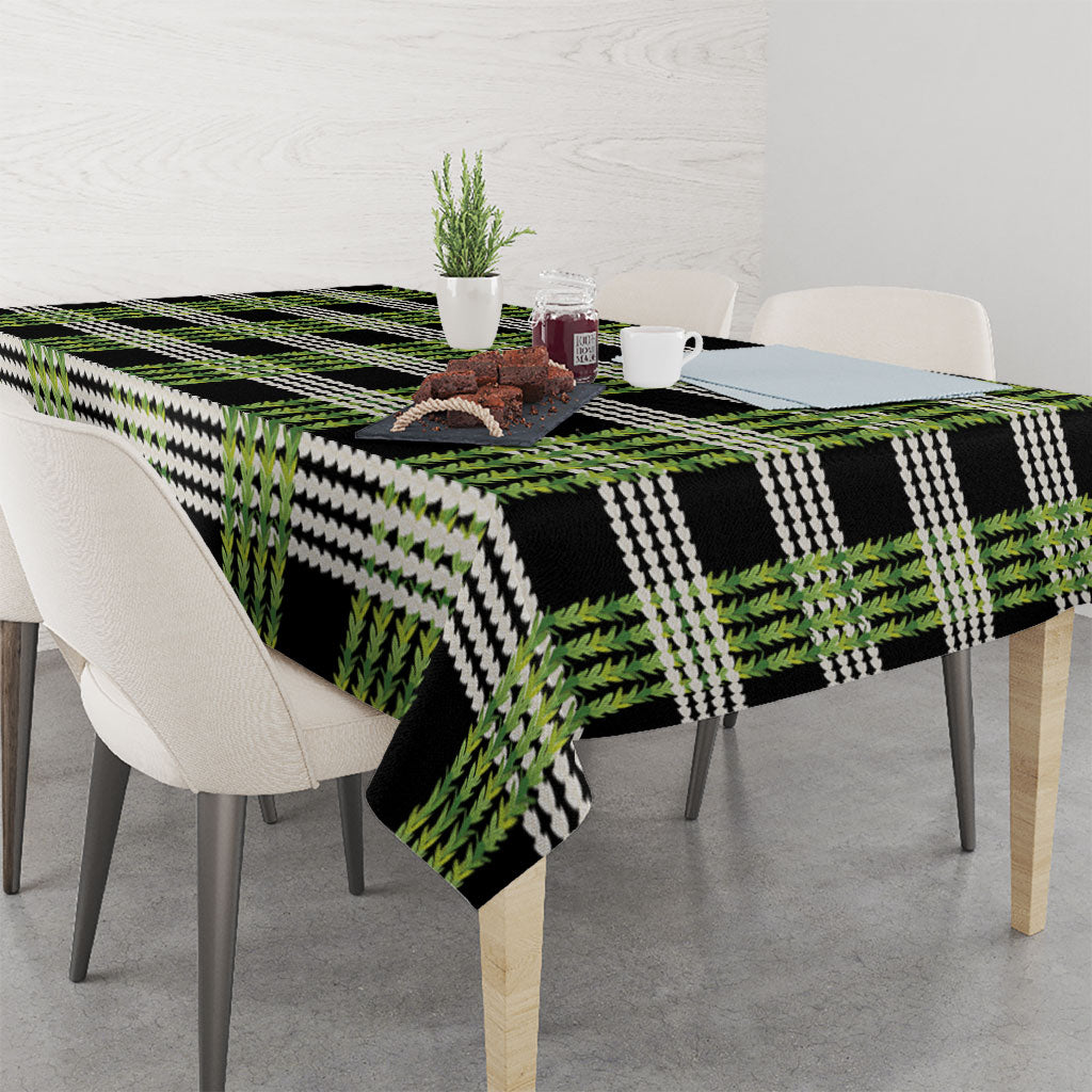 Aloha Hawaii Pakalana Pikake Lei Tablecloth Palaka Inspired Hawaiian-plaid Black LT14 - Polynesian Pride