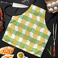 Aloha Hawaii Ilima Maile Lei Apron Palaka Inspired Hawaiian-plaid White LT14 White - Polynesian Pride