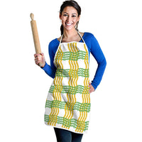 Aloha Hawaii Ilima Maile Lei Apron Palaka Inspired Hawaiian-plaid White LT14 - Polynesian Pride