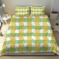 Aloha Hawaii Ilima Maile Lei Bedding Set Palaka Inspired Hawaiian-plaid White LT14 - Polynesian Pride