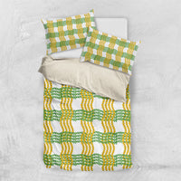 Aloha Hawaii Ilima Maile Lei Bedding Set Palaka Inspired Hawaiian-plaid White LT14 US Twin 172cm x 218cm White - Polynesian Pride