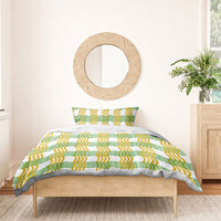 Aloha Hawaii Ilima Maile Lei Bedding Set Palaka Inspired Hawaiian-plaid White LT14 - Polynesian Pride