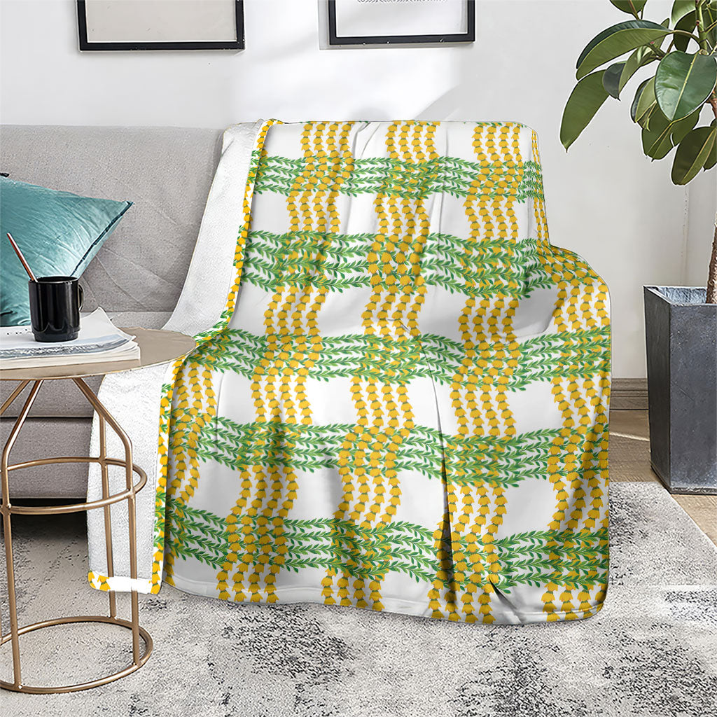 Aloha Hawaii Ilima Maile Lei Blanket Palaka Inspired Hawaiian-plaid White LT14 - Polynesian Pride
