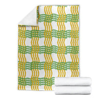 Aloha Hawaii Ilima Maile Lei Blanket Palaka Inspired Hawaiian-plaid White LT14 - Polynesian Pride
