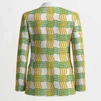 Aloha Hawaii Ilima Maile Lei Blazer Palaka Inspired Hawaiian-plaid White LT14 - Polynesian Pride