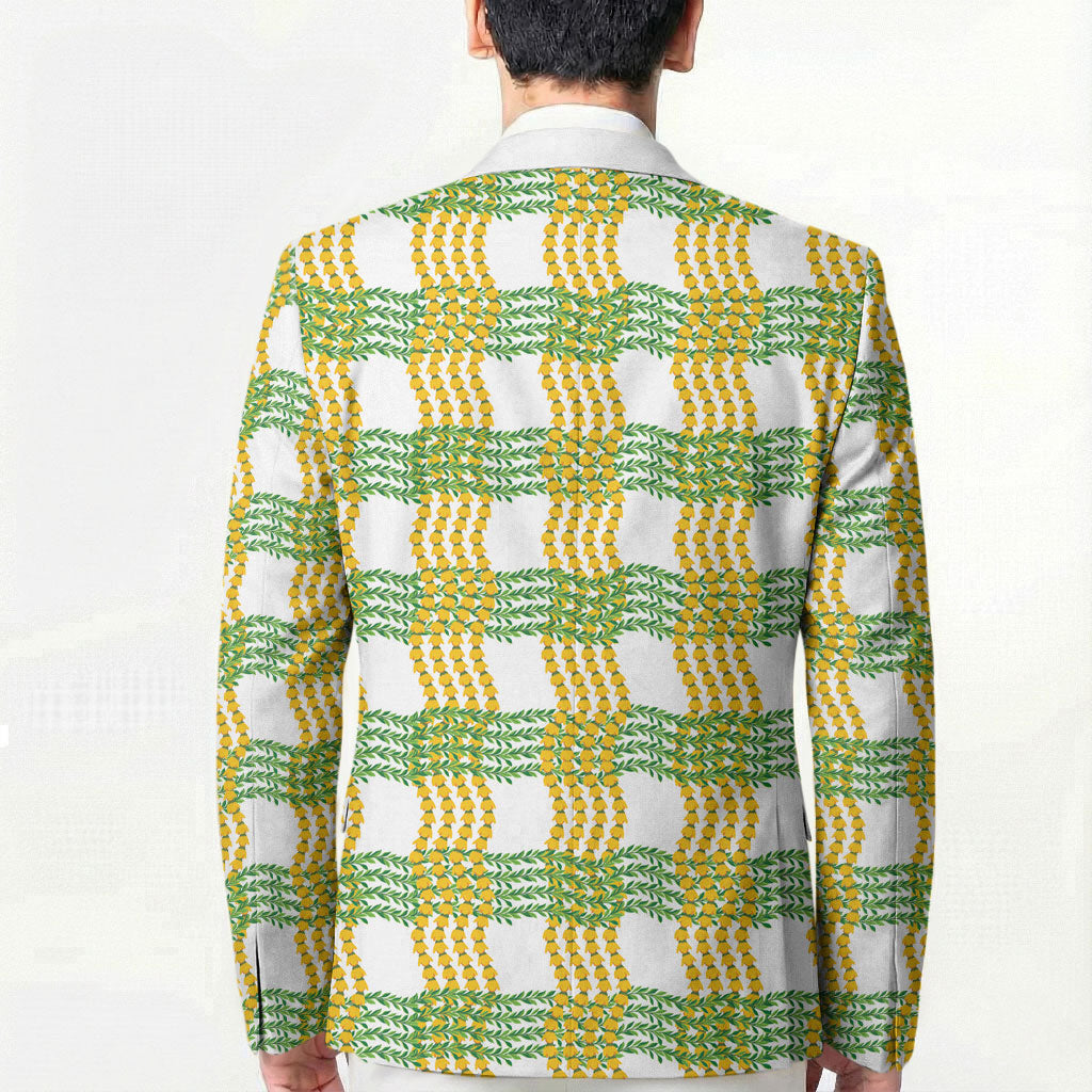 Aloha Hawaii Ilima Maile Lei Blazer Palaka Inspired Hawaiian-plaid White LT14 - Polynesian Pride