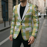 Aloha Hawaii Ilima Maile Lei Blazer Palaka Inspired Hawaiian-plaid White LT14 - Polynesian Pride