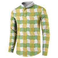 Aloha Hawaii Ilima Maile Lei Button Sweatshirt Palaka Inspired Hawaiian-plaid White LT14 - Polynesian Pride